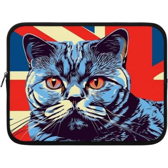 British Cat HP 16" Sleeve - Britain Flag Laptop Sleeve - with Zipper - 1-Sided - Picture 3 of 5